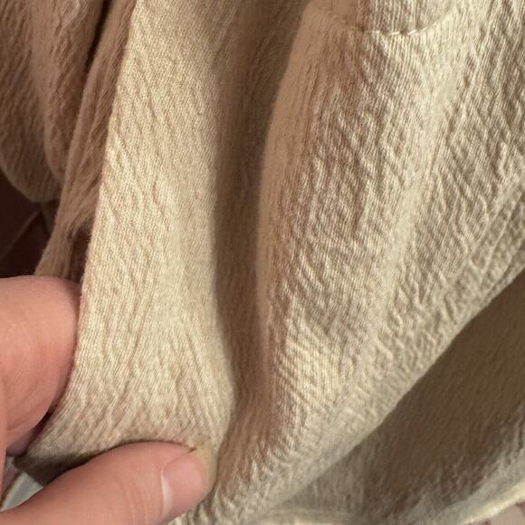 Mable Romper Large Womens Outfit Cream Balloon Sleeve Minimalist Coastal Casual - Picture 3 of 9